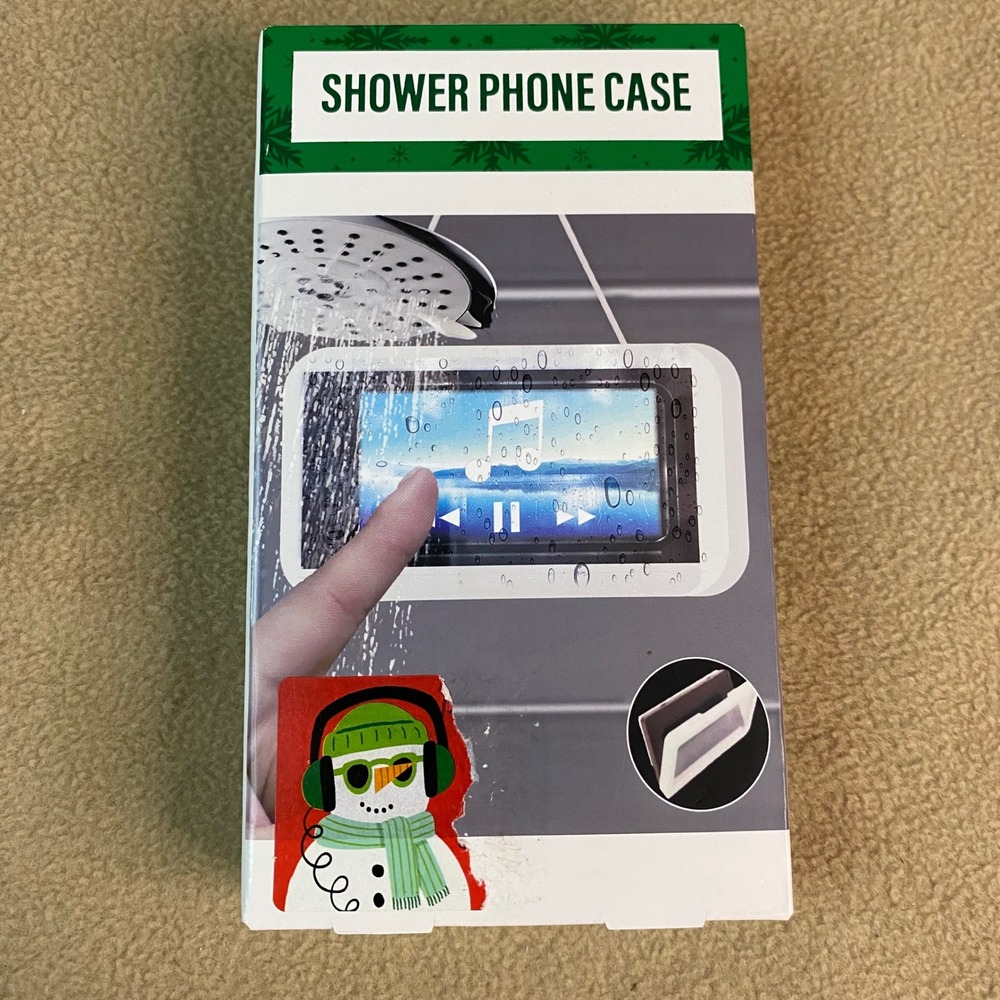 Festive Voice Shower Phone‎ Case Waterproof Smartphone Holder White Bathroom New